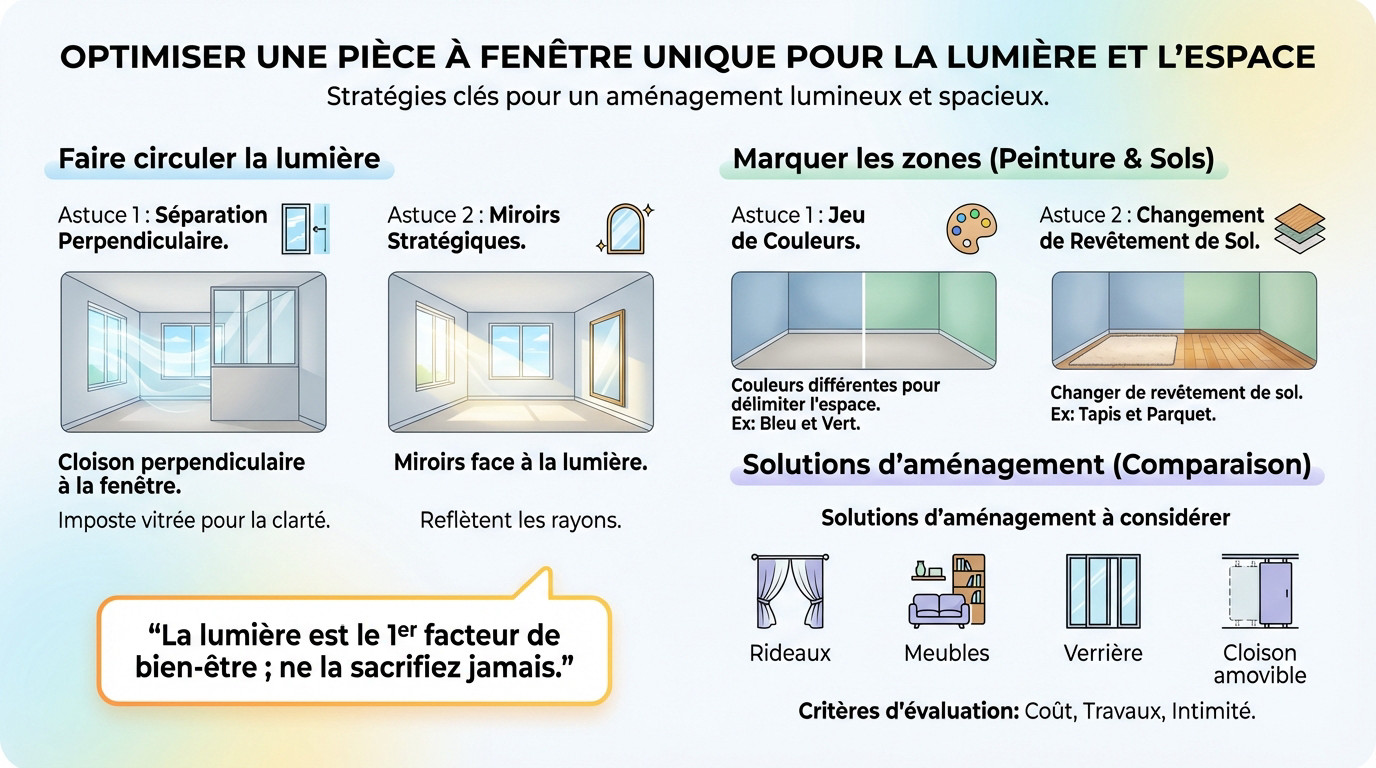 Astuces pour diviser une chambre et garder la luminosité