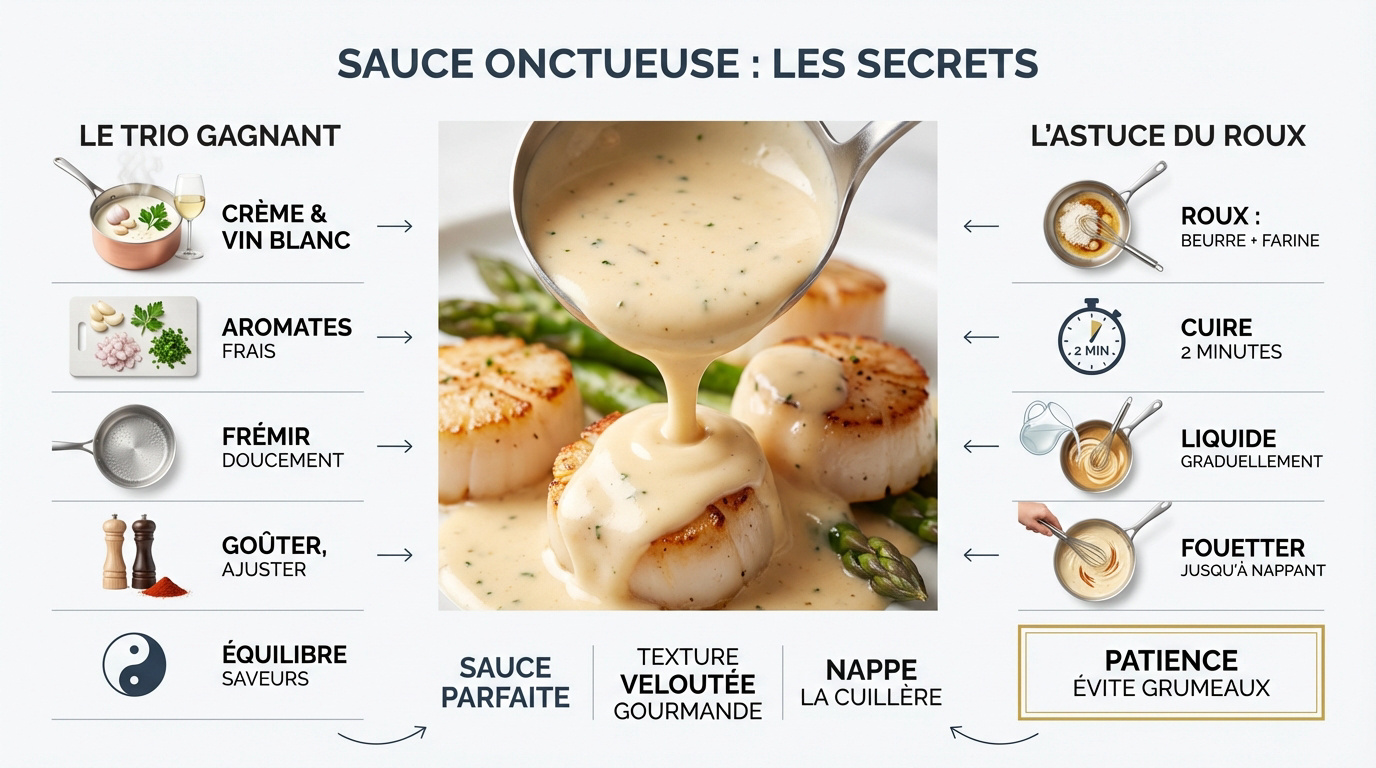 Sauce onctueuse pour cassolette de fruits de mer