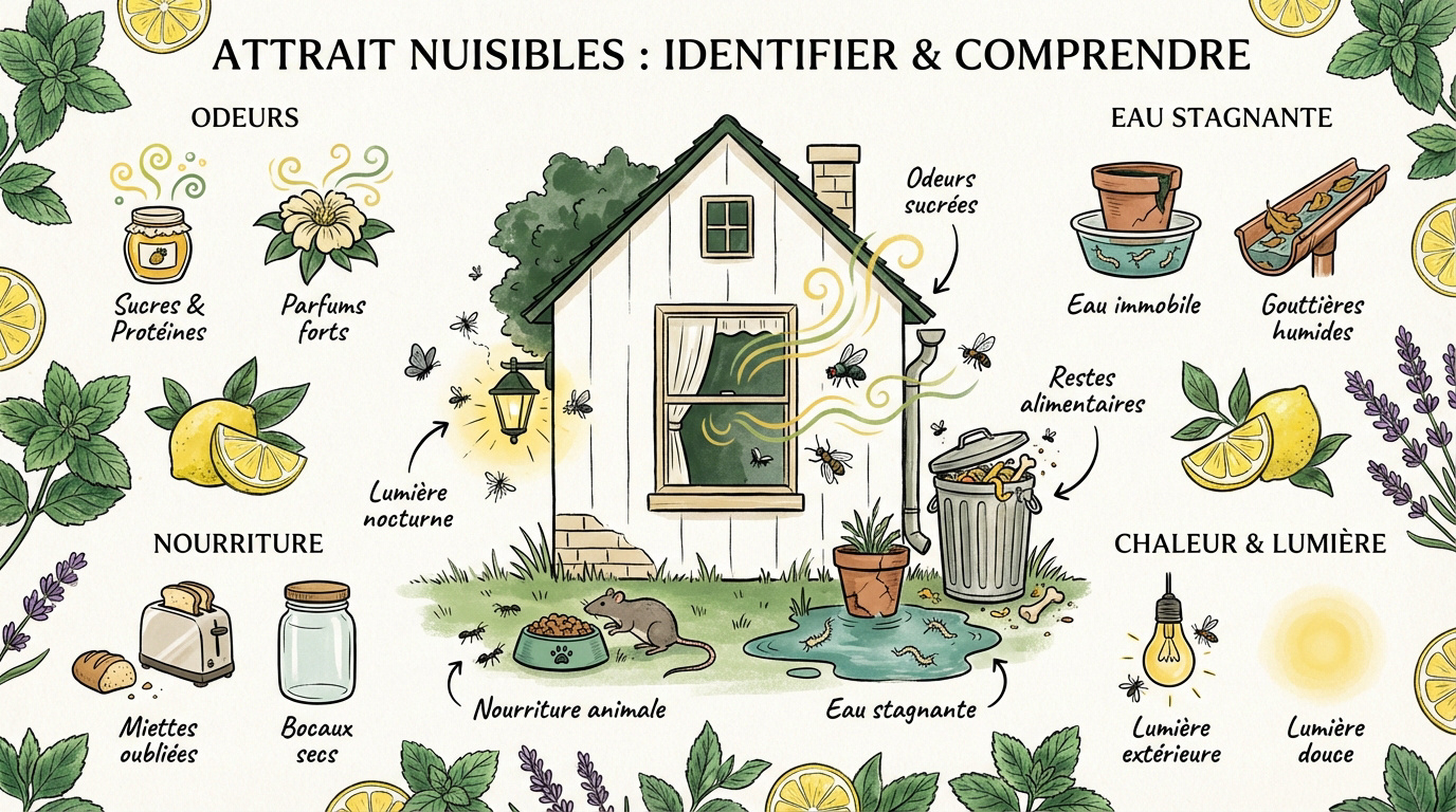 Identification des sources d'attraction des insectes dans la maison