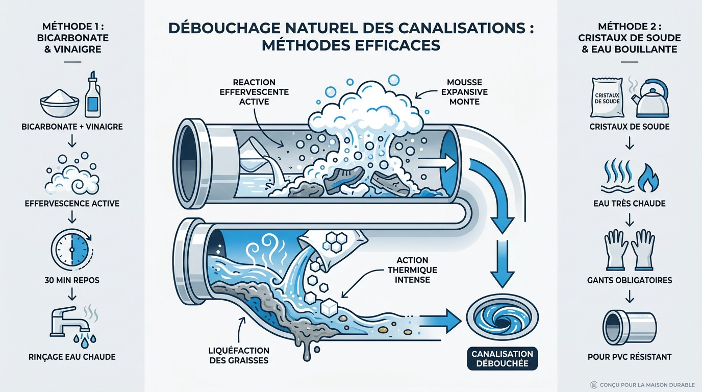 Ingrédients naturels pour déboucher une douche