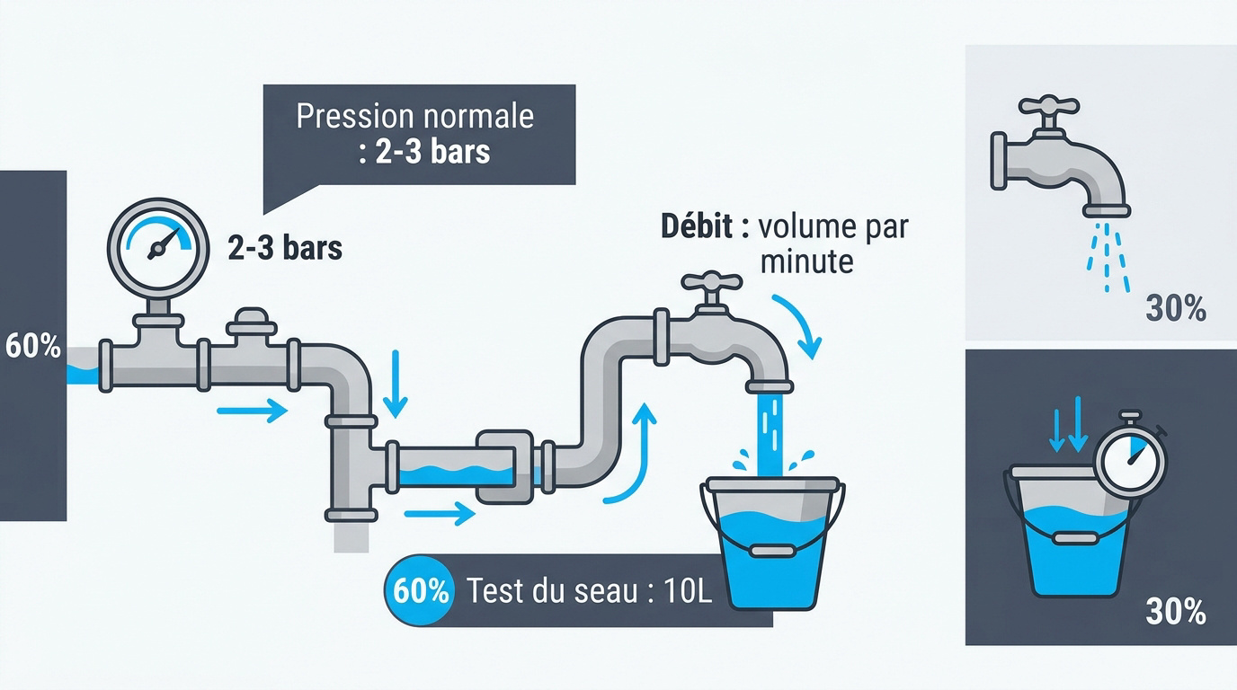 Schéma technique pression eau bars